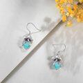 wholesale 925 Sterling Silver Turquoise & Moss Agate Mushroom Drop Earrings-0-3