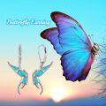 wholesale 925 Sterling Silver & Turquoise Butterfly Wing Drop Earrings with Leverback Closure - Gifts for Her-0-4