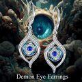wholesale 925 Sterling Silver Blue Crystal Evil Eye Drop Earrings for Women and Teenage Girls-0-3