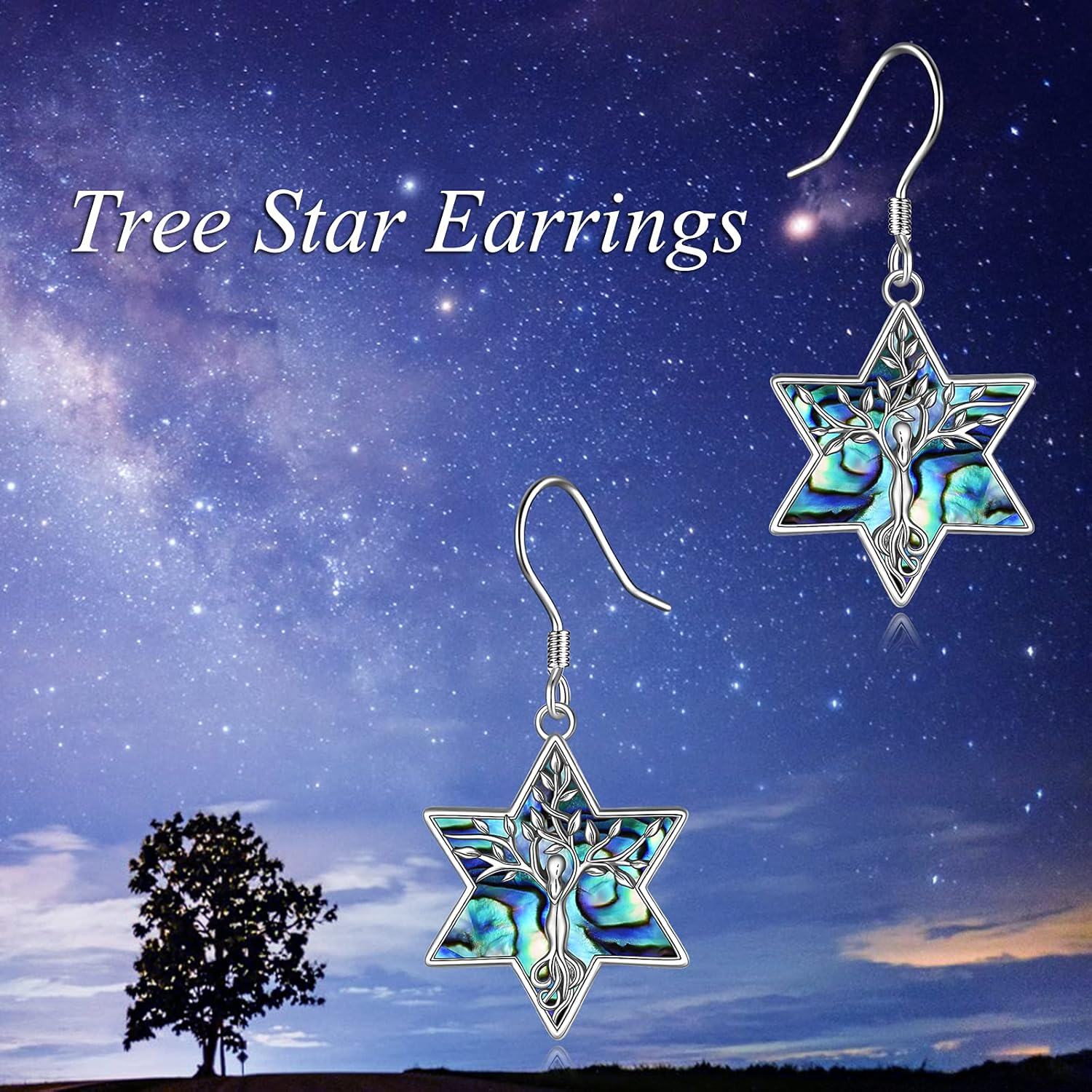 Sterling Silver Star of David Dangle Earrings Jewish Jewelry Gift-0-5