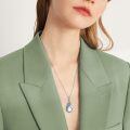 wholesale 925 Sterling Silver Peacock Pendant Necklace With Blue And Green Gemstones-0-1