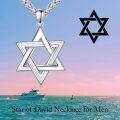 wholesale 925 Sterling Silver Star of David Pendant Necklace  for Men & Women-0-4