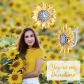 TOUPOP Sterling Silver Gold Plated Sunflower Earrings, Valentine's Day Birthday Gifts-0-5