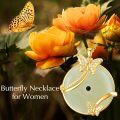 wholesale 14K Gold Plated 925 Sterling Silver Hetian Jade Butterfly Pendant Necklace for Women-0-2