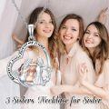 wholesale 925 Sterling Silver Angel Sisters Forever My Friend Pendant Necklace for Women-0-1