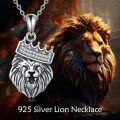 wholesale 925 Sterling Silver Lion Crown Pendant Necklace for Men Women Fashion s-0-4