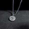 wholesale 925 Sterling Silver Vegvisir Compass Pendant Norse Runes Mens Necklace -0-4