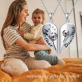 wholesale 925 Sterling Silver Heart Dandelion Mother Daughter Matching Necklaces Set Gifts for Family-0-4