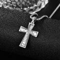 wholesale 925 Sterling Silver Cross Necklace with Joshua 1:9 Bible Verse Pendant and 24 Rolo Chain-0-3