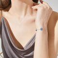 wholesale 925 Sterling Silver Blue Evil Eye Charm Bracelet with Crystal Accents for Women-0-1