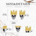 wholesale 925 Sterling Silver Cubic Zirconia Skull Stud Earrings for Women Men-0-4
