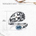 wholesale Sterling Silver with 12 Teardrop Birthstones Vintage Cross Spoon Ring With God All Things Possible Adjustable Faith Ring-0-3