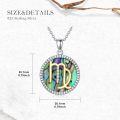 wholesale 925 Sterling Silver Virgo Zodiac Sign Abalone Shell & Natural Cubic Zirconias Round Pendant Necklace for Women Girls Gifts Jewelry Accessories (Virgo)-0-4