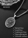 wholesale 925 Sterling Silver Zodiac Bodhisattva Amulet Pendant Necklace  Buddha Talisman Protection Jewelry for Men with 24+2 mm Box Chain-0-4