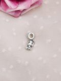 wholesale 925 Sterling Silver Cute Cow Charm With Heart Crystal-0-40