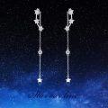 wholesale 925 Sterling Silver Star & Moon Drop Dangle Earrings for Women - Stud Earwire  Set-0-4