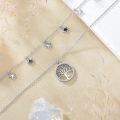 wholesale 925 Sterling Silver Star & Tree of Life Pendant Double-Layered Chain Adjustable Necklaces - Gifts for Her Mothers' Day Birthdays-0-2