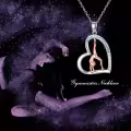 TOUPOP Sterling Silver Heart Pendant Gymnast Fashion Jewelry-0-2
