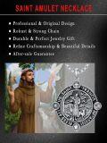 wholesale 925 Sterling Silver St Francis of Assisi Medal Pendant Necklace with 3D Engraved Design and Cross Charm - Religious Gifts for Men & Women-0-2