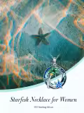 TOUPOP Sterling Silver Blue Crystal Starfish Palm Tree Pendant Necklace-0-4