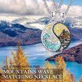 wholesale 925 Sterling Silver Yin Yang Pendant Necklaces with Turquoise and Jasper Inlay for Couples or Best Friends Forever (BFF)-0-7