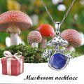wholesale  Sterling Silver Mushroom Necklace Jewelry Gift for Female Mushroom Lovers -0-5