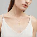 wholesale 14K Yellow Gold Solid Faith Hope Love Cross Pendant Necklace for Women, Hypoallergenic Nickel-Free, Elegant Gift for Wife Mother Bridesmaid-0-4