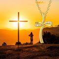 wholesale 14K Gold  Diamond Accent Infinity Cross Pendant Necklace for Women (16 + 2 inch)-0-5