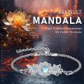 wholesale 925 Sterling Silver Moonstone Flower Charm Bracelet with Blue Topaz and Celtic Knot Design-0-1