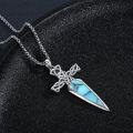 wholesale 925 Sterling Silver Celtic Cross Abalone Shell Dagger Pendant Necklace for Men Women Vintage Gothic s 48cm Chain Length-0-7