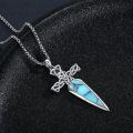 wholesale 925 Sterling Silver Celtic Cross Abalone Shell Dagger Pendant Necklace for Men Women Vintage Gothic s 48cm Chain Length-0-7