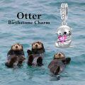 wholesale 925 Sterling Silver Pink Tourmaline Otter Charm Bead for Bracelet, 11.2x15mm, Zircon Accented, October Birthstone Gift for Women-0-2