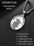 wholesale 925 Sterling Silver St Michael Archangel Pendant Protection Amulet Necklace w/ 3+2 Extender Chain -0-4