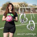 wholesale 925 Sterling Silver Soccer Ball Heart Earrings for Women Jewelry-0-5