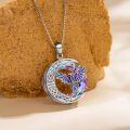 wholesale 925 Sterling Silver Rainbow Crystal Celtic Phoenix Pendant Necklace-0-9