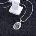 wholesale 925 Sterling Silver Guardian Angel Protect Us Religious Medal Necklace Pendant-0-3