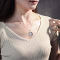 wholesale 925 Sterling Silver Tree Of Life Pendant With Blue Crystal Backdrop-0-5