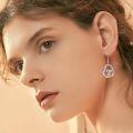 wholesale 925 Sterling Silver I Love You Forever Sloth Dangle Earrings with Cubic Zirconia and Heart-Shaped Pendant-0-1
