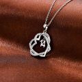 TOUPOP 925 Sterling Silver Heart Pendant Necklace with Stone-0-5