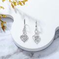 wholesale 925 Sterling Silver Infinity Heart Drop Leverback Earrings with Cubic Zirconia - Elegant Gift for Her-0-2