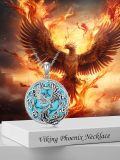 TOUPOP Sterling Silver & Zircon Celtic Phoenix Rising Necklace For Women-0-2