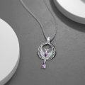 wholesale 925 Sterling Silver Amethyst Phoenix Necklace - 0.9 Pendant, 18+2 Chain, Gift for Women-0-1
