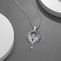 wholesale 925 Sterling Silver Amethyst Phoenix Necklace - 0.9 Pendant, 18+2 Chain, Gift for Women-0-1