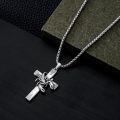 wholesale 925 Sterling Silver Scorpion Cross Pendant Necklace for Women and Men - Religious  for Christmas & Birthdays-0-2