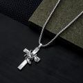 wholesale 925 Sterling Silver Scorpion Cross Pendant Necklace for Women and Men - Religious  for Christmas & Birthdays-0-2
