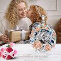 wholesale 925 Sterling Silver Mom Pendant with Rose Gold Flowers and Blue Crystal Birthstone Necklaces for Women Girls Mothers Day Gift-0-1