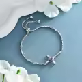 TOUPOP Sterling Silver Birthstone Cross Infinity Bracelet For Women-0-3