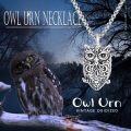 wholesale 925 Sterling Silver Owl Cremation Urn Keepsake Pendant Necklace  with Funnel and Fill Tool for Ashes -0-4