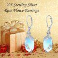 wholesale Sterling Silver Rose Flower Earrings with Natural Gemstone Fine Jewelry Gift for Her-0-15
