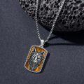wholesale 925 Sterling Silver Black Onyx and Tiger's Eye Stone Wolf Head Pendant Necklace for Men Women -0-4